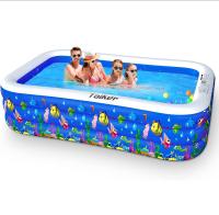 Piscinas inflables Taiker, piscinas para niños, piscinas familiares, piscina familiar grande de 96 x 57 x 21 pulgadas para niños, adultos, bebés, niños pequeños, al aire libre, jardín, patio trasero - details 6