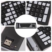 Mini teclado inalámbrico de silicona suave, portátil, Flexible, enrollable, resistente al agua, lavable, con receptor USB para PC, tableta y portátil - details 4