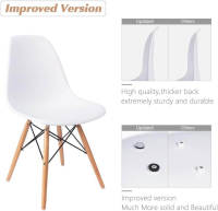 ALLinlife Silla de comedor de estilo moderno ensamblada Silla DSW moderna de mediados de siglo, silla de plástico Shell Lounge para cocina, comedor, dormitorio, sala de estar Juego de 4 sillas laterales - details 4