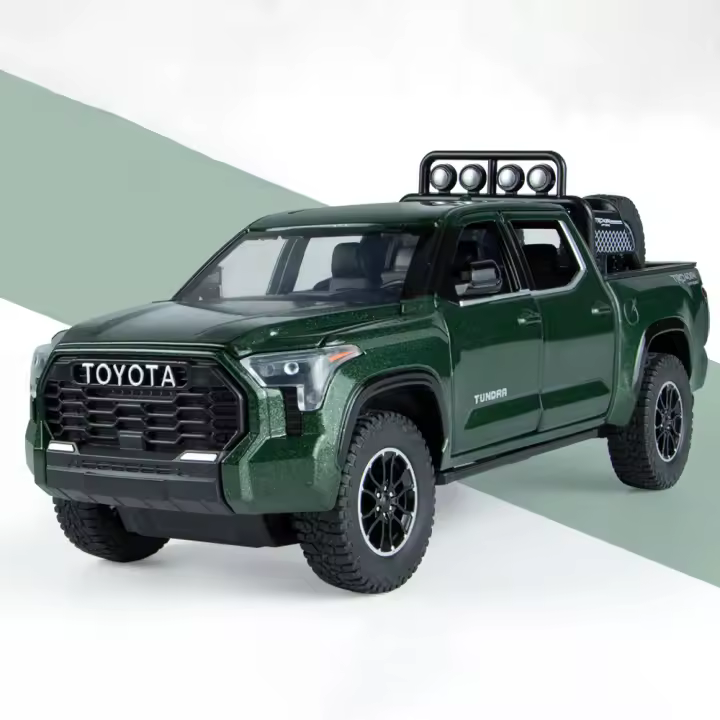 Coche De Modelismo Tundra Escala 1:24 Metal Con Puertas Abatibles Luz Y Sonido Vehículo Off-Road Para Niños Regalos Decoración - 1