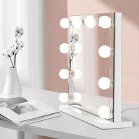 Espejo De Maquillaje Con Luces LED Bombilla USB Cargable Iluminación Dimmable Para Baño Mesa De Vestir Luz De Vanidad - details 7
