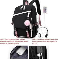 Mochila escolar, para Mujeres y Niñas, USB, De Gran Capacidad, informal, de Stitch, Rosa, multicolor, 46*29*16cm - details 2