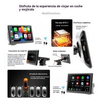 Reproductor multimedia para coche 7» HD IPS 📱 | GPS integrado 🗺️ | Bluetooth 5. 0 📶 | CarPlay/Android Auto inalámbrico 🔗 | MP5/USB/SD 🎵 | FM 🎙️ | Cámara trasera 4LED 📷 | Para todos los coches 🚘 | CarPlay/Android Auto - details 3