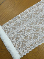 Pequeño Banderín De Mesa En Encaje De Rosa Blanca Con Estilo Rustico Romantico Para Sala De Estar Y Comedor - details 1