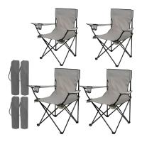 Pack 4 Sillas de Camping, Silla de Acampada Pesca Festival  Plegable 50Prof. x 80Ancho x 80Alto centímetros Azul - details 0