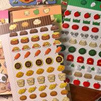 Pegatinas De Esponja Kawaii Para Scrapbooking Y Planificadores Adornos De Pan Y Vegetales De Estaciónery Lindas Para DIY Y Álbumes De Fotos - details 6