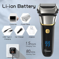 Hatteker Afeitadora Eléctrica Foil 4D Recargable Para Hombres Afeitadora De Barba Máquina De Afeitar IPX6 Limpieza 8000rpm HT-909 - details 8
