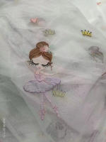 Cortina De Dormitorio Para Niña Bordada Moderna 1 PC Translúcida De Poliéster Fresca Con Diseño De Danza Ventanas Pequeñas - details 4