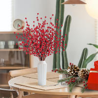 Bouquet De Bayas Rojas Artificiales 33cm Adorno Navideño Para Decoración De Hogar Árbol De Navidad Accesorio De Año Nuevo 2024 - details 6