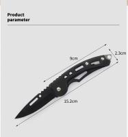 Cuchillo Plegable De Acero Inoxidable Con Llavero Herramienta De Exterior Cuchillo De Bolsillo Fácil De Transportar Para Actividades Al Aire Libre - details 1