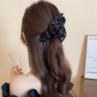 Pinza Para El Cabello En Forma De Mano De Tiburón Negro Con Lazo Decorativo Accesorio De Moda Para Mujer Estilo Geométrico - details 2