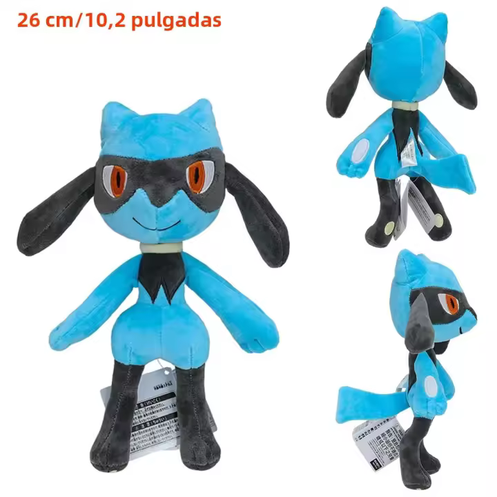 Muñeco De Peluche Lucario Riolu Color Amarillo Brillante Muñeco Suave De Evolución Mega Lucario Regalos Para Halloween Y Navidad Para Niños Y Adultos - 1