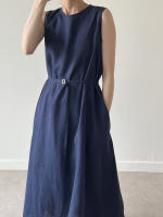 Vestido Largo Vintage De Algodón Y Lino Para Mujer REALEFT Sin Mangas Estilo Casual Suelto Con Cinturones Verano 2025 - details 27