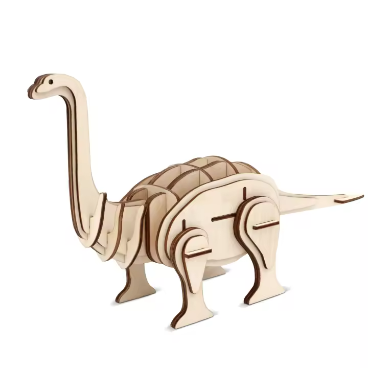 DAM. Puzzle 3D madera Brontosaurio 41 piezas. 34,2x9,2x18,2 cm. 34x9x18cm. - 1