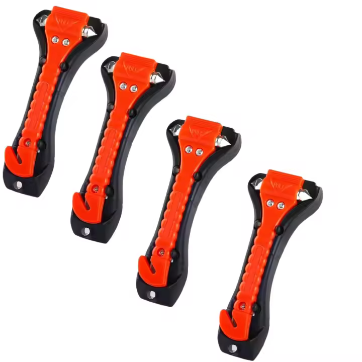 Martillo de Seguridad para Automóviles 2 en 1 Herramienta de Escape de Emergencia with Romper La Ventana de Coche y Cortador de Cinturón de Seguridad para Tren para Salvar La Vida 2 Piezas - 1