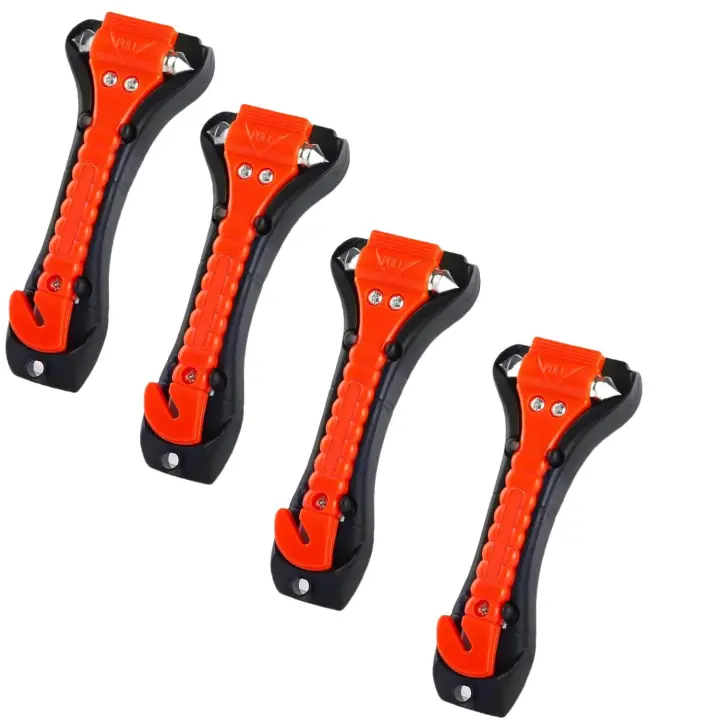 Martillo de Seguridad para Automóviles 2 en 1 Herramienta de Escape de Emergencia with Romper La Ventana de Coche y Cortador de Cinturón de Seguridad para Tren para Salvar La Vida 2 Piezas - 1