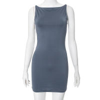 Vestido Bodycon Minimalista Para Mujer Verano Sin Mangas Vestidos De Mujer Sólido Streetwear One Piece Ropa De Oficina Traje De Verano - details 25