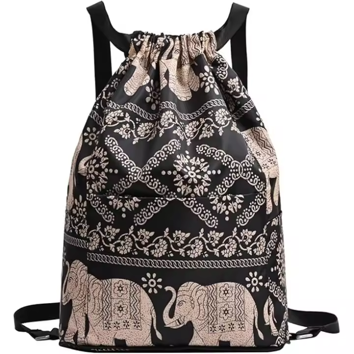Mochila plegable de la cuerda de la prenda impermeable del bolso de la cuerda con el peso ligero del compartimiento de bolsillo - 1