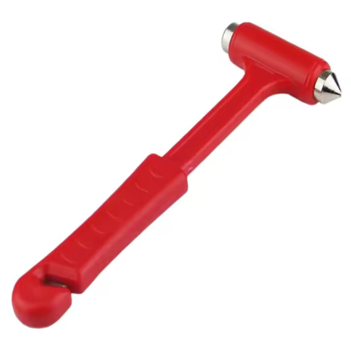 Martillo De Seguridad Para Emergencias En Coche Rompe Ventanas Y Cinturones De Seguridad Herramienta De Escape De Emergencia De Aleación De Hierro Y Plástico Rojo - 1