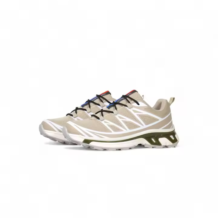 HLuna Zapatillas de mujer estilo running con rayas zig-zag en color beige café y rosa  jf3227 malla transpirable - 1