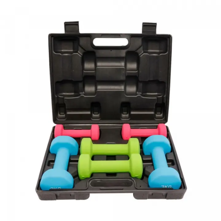 Gorilla Sports Set de mancuernas de 12 kg con estuche - 1