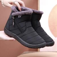 Botas De Invierno Impermeables Para Mujer 2024 Nuevas Con Peluche Botas De Nieve De Tobillo Calientes Negro Coupl Plataforma De Algodón Botines Para Adultos - details 4