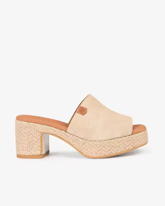 POPA Cuña Tacón Dillon Serraje Beige - 1