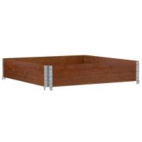 vidaXL Jardinera de madera maciza de pino 100x100 cm Color Marrón,  Negro,  Gris y mas - details 3