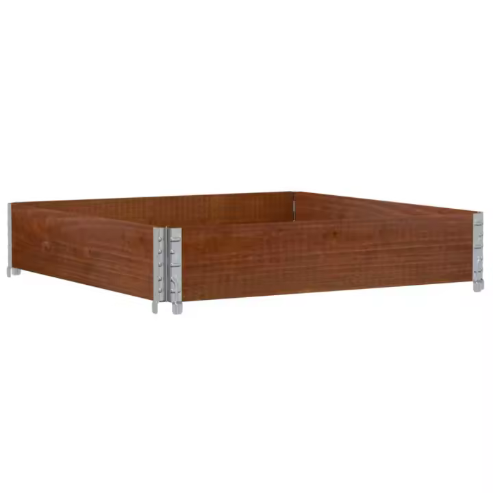 vidaXL Jardinera de madera maciza de pino 100x100 cm Color Marrón,  Negro,  Gris y mas - 1