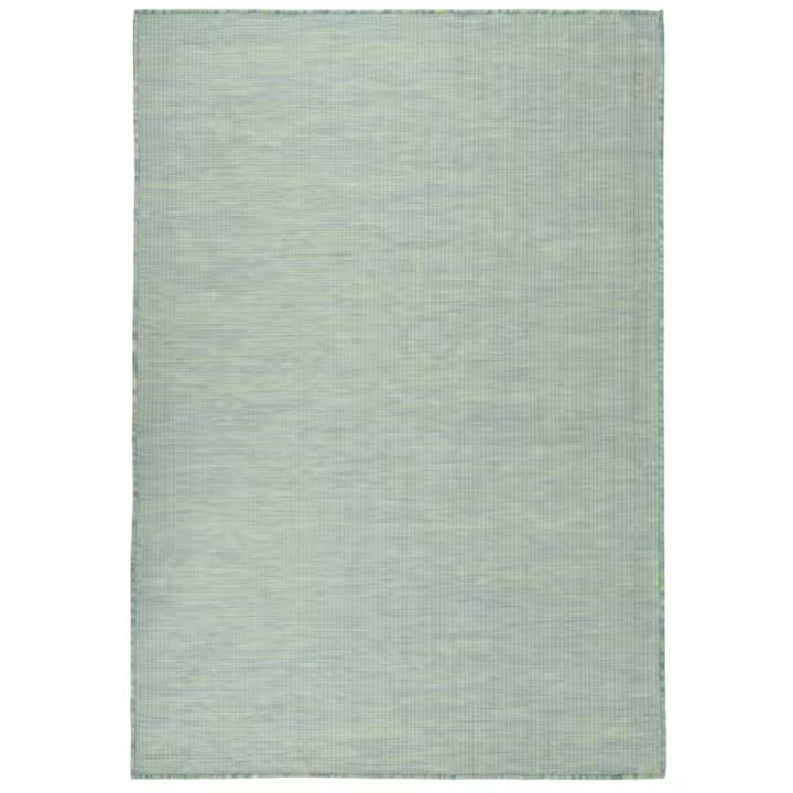 vidaXL Alfombra de exterior de tejido plano turquesa 160x230 cm - 1