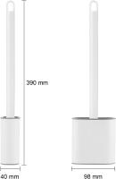 Escobillas y Portaescobillas de Inodoro, Cepillo y Soporte para WC, Silicona, Blanco - details 0