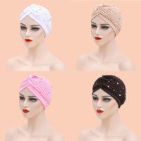 1PC Turban Musulmán De Moda Con Perlas Hijab Interna Para Mujer Arabesca Cubierta De Cabeza Femme Wrap Headwear Polyester - details 0