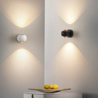 Lámpara De Pared Moderna De Lujo Para Dormitorio Con Cuerpo De Metal Templado Y Lente De Acrílico Luz LED Rotativa Nordic Sconce Iluminación Para Dormitorio Comedor Foyer Estudio - details 0