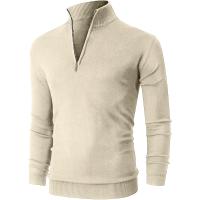 Suéter De Cuello Alto Para Hombre Con Cierre De Cremallera a Medio Tamaño Manga Larga Estilo Casual Caliente Para Otoño E Invierno Streetwear Y Business - details 8