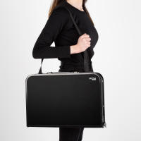Aktive - Mesa baja exterior, 60x45x27/56 cm, color negro, ajustable en altura, topes antideslizantes, asas de transporte, cierre de seguridad, incluye red auxiliar desmontable, peso soportado 30 kg, mesa plegable, mesas de camping, playa y jardín - details 7