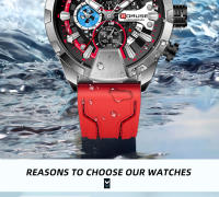 Reloj Boruse Para Hombre Rojo Impermeable Cronógrafo Reloj De Pulsera De Negocios Con Calendario Reloj Masculino Regalo Perfecto - details 8