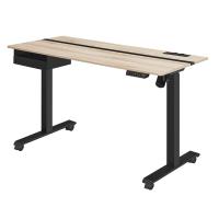 Escritorio eléctrico ajustable en altura, mesa de pie 60x140 cm, ajuste continuo, 4 memorias de altura, disponible en blanco, gris, marrón rústico o negro - details 5