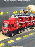 Camión De Contenedor Ejector Con Vía Plegable Coche De Ingeniería Para Niños Juguetes De Retroceso Pull Toy Regalos De Navidad Aleación De Plástico ABS Edad Recomendada 4-12 Años - details 6
