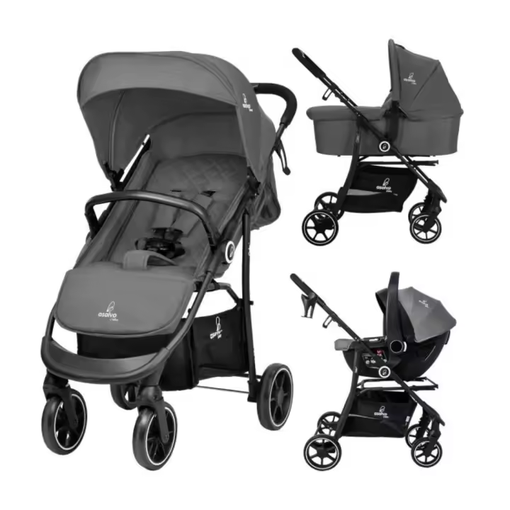 Carrinho de bebé 3 em 1 Asalvo Oslo 2 Grey - 1