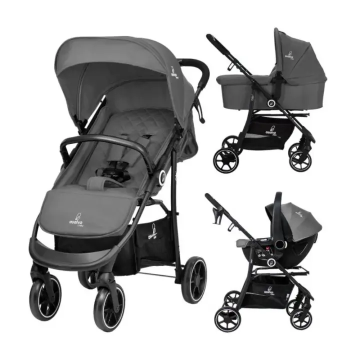 Carrinho de bebé 3 em 1 Asalvo Oslo 2 Grey - 1