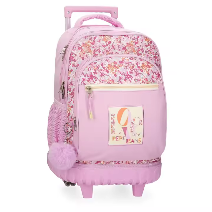 Pepe Jeans Mochila Con Ruedas Poliéster Sandra Rosa - 1