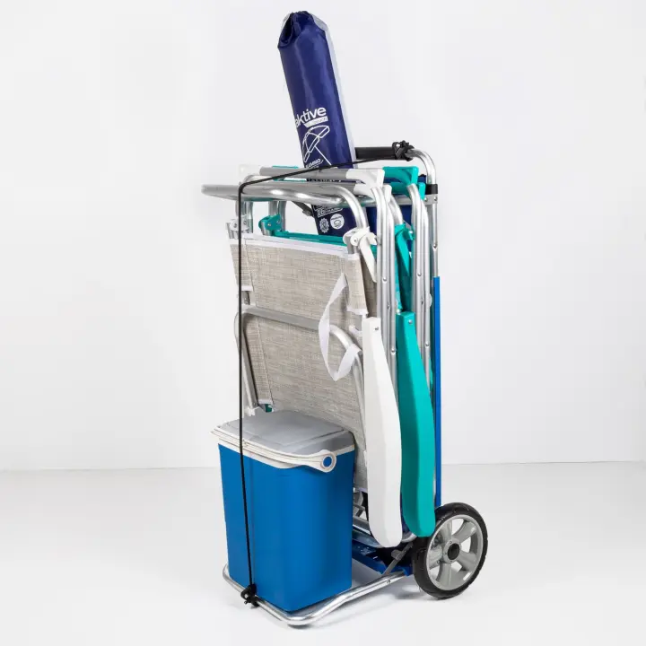 Carro de Playa Plegable Convertible en Mesa 2 en 1, Medidas 50,5x45,5x104,5cm, Peso máx 30kg,  Multiuso para la Playa, Camping - 1