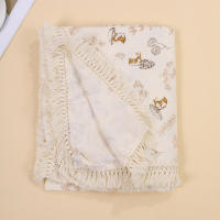 Manta De Algodón Muselina Para Bebé Con Borlas Swaddle Recibimiento Para Recién Nacidos Funda De Cuna Y Silla De Coche - details 14