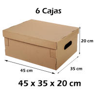 CM - Pack Cajas Cartón con Tapa, Embalaje, Almacenamiento, Asa Troquelada, Para Organizar, Multiusos, Mudanzas. 5 Tamaños a elegir - details 0