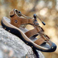 Sandalias De Verano Para Hombre En Cuero Genuino Zapatos Casuales Para Exterior Sandalias De Cuero Para Playa Zapatos Romanos Talla Grande 38-48 - details 22