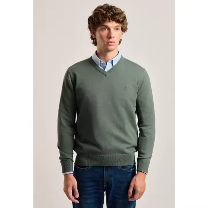 Jersey cuello pico clásico  Valecuatro verde - 1