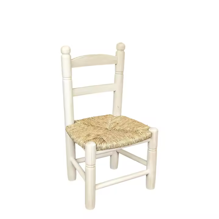 Greca Silla Infantil Asiento Enea Madera Chopo para Pintar Decoración Manualidades - 1
