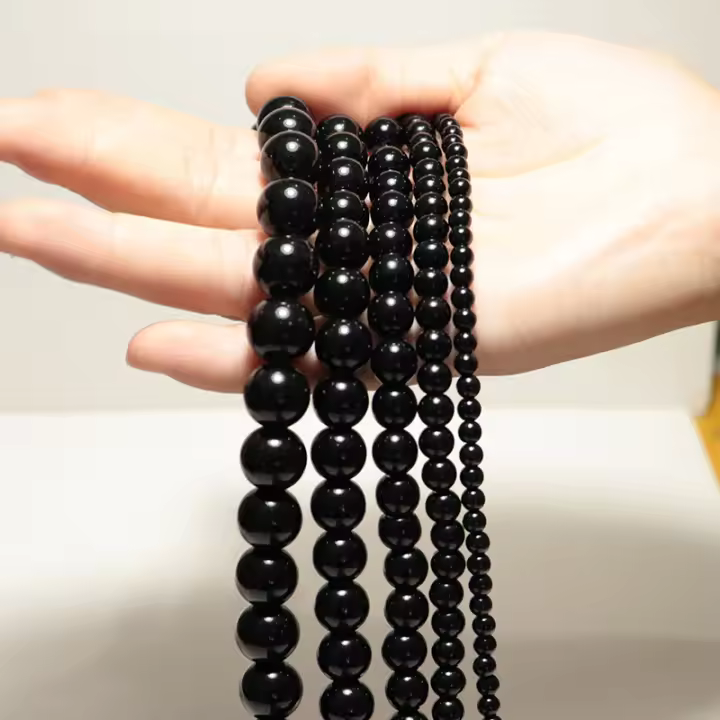 Piedras De Obsidiana Económicas Para Joyería DIY 4/6/8/10/12mm Redondas Sueltas Para Pulseras Collares Tobilleras Y Pendientes - 1