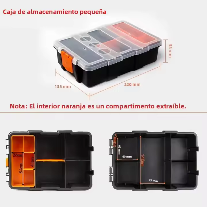 Caja De Herramientas De Plástico Para Tornillos Y Clavos Caja De Transporte De Abrazaderas Y Tornillos Almacenamiento De Herramientas Manuales - 1