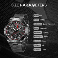 Reloj De Pulsera De Lujo Para Hombre LIGE Con Cinta De Malla Resistente Al Agua Y Luz Cósmica Cronógrafo De Moda Y Negocios - details 8